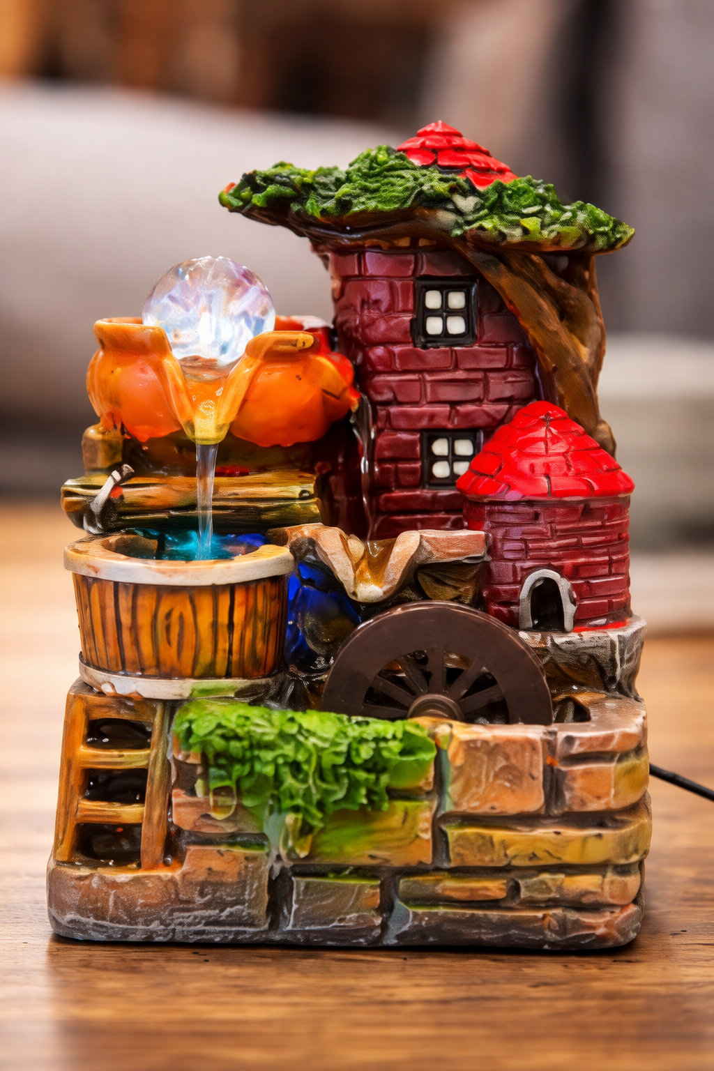 Buy LED Crystal Ball Tabletop Water Fountain Stone Look | Dubai UAE