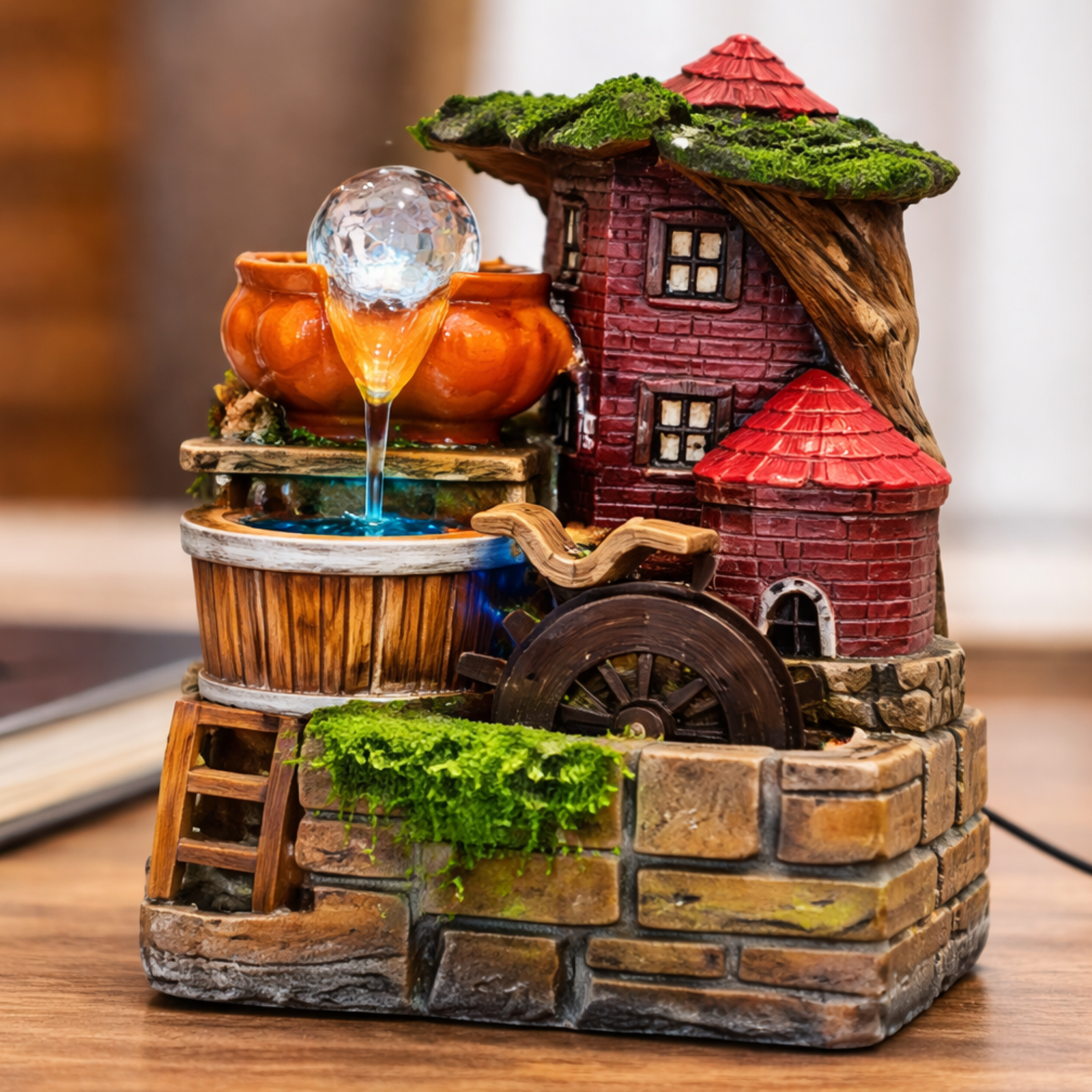 Buy LED Crystal Ball Tabletop Water Fountain Stone Look | Dubai UAE