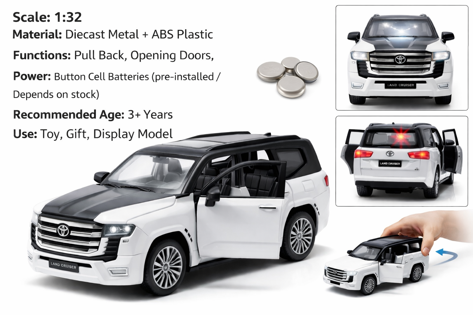 Toyota Land Cruiser 1:32 Diecast Model Car Dubai | 1:32 Toy